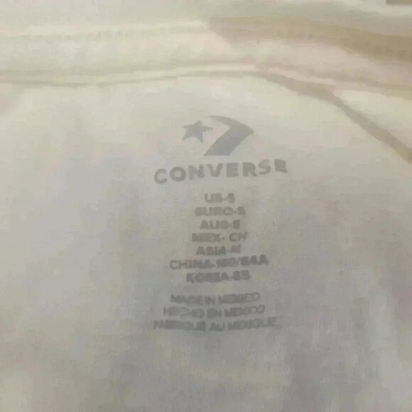 Converse Women's Cream & Lavender Graphic Cotton Knit Crewneck Short Sleeve T-sh - Picture 5 of 5